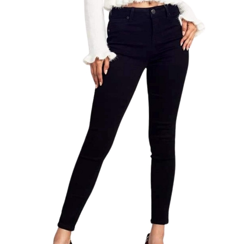 NWT Woman’s 1822 Denim Black High Rise Skinny Ankle Jeans Stretchy Soft Size 33